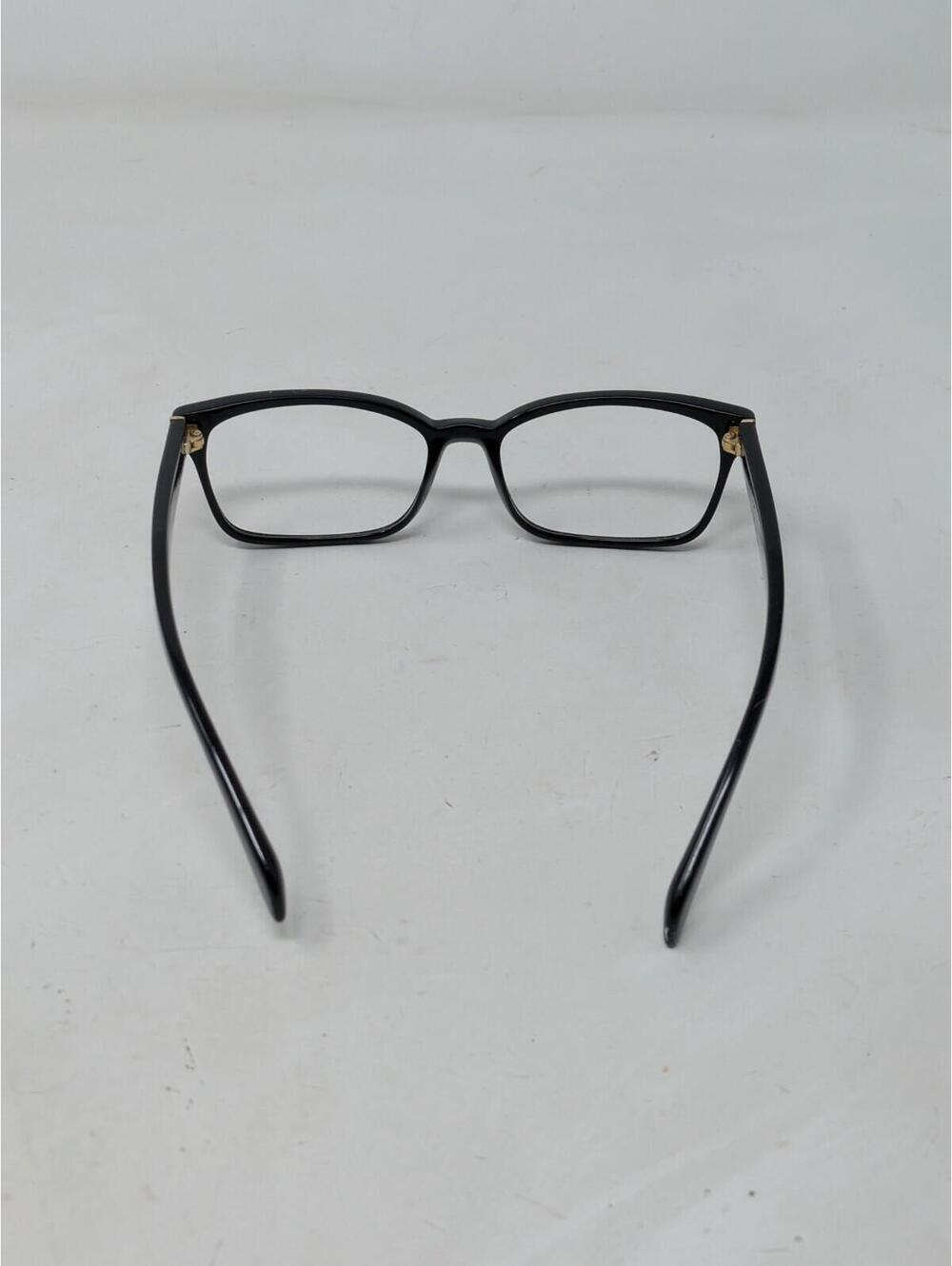 Prada Eyeglasses VPR 18T 1AB-1O1 Polished Black Square Frame Italy 53-16 140 - Picture 9 of 10
